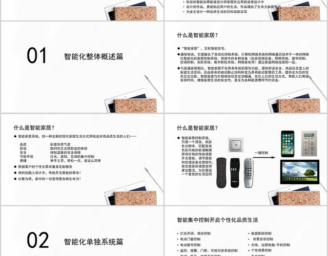 白色极简风智慧家居与装修设计PPT模板