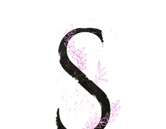 彩色清新英文字母S免抠素材
