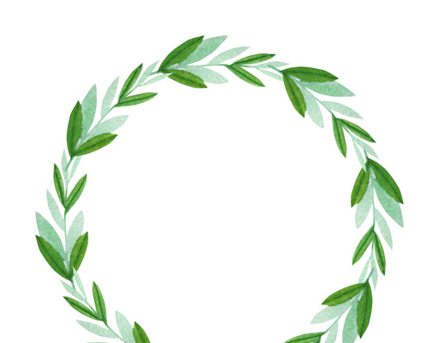 绿色植物花环免抠素材