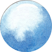 蓝色水彩月亮免抠素材