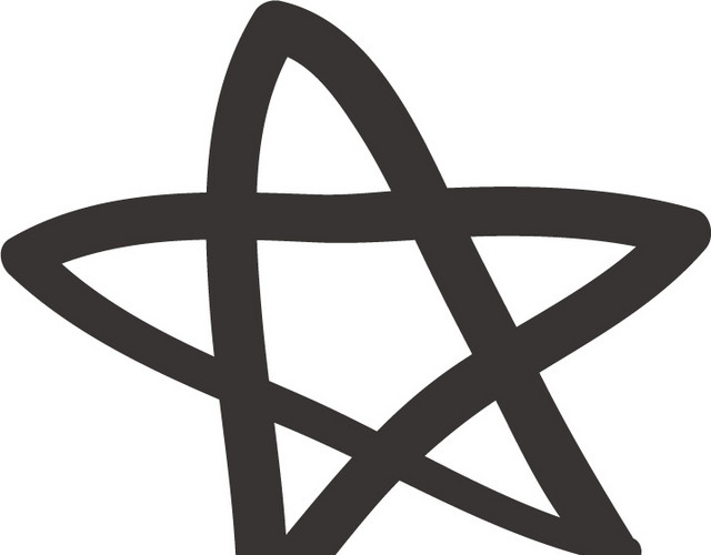 黑色手绘星星符号矢量图片