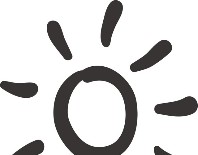 黑色手绘太阳符号矢量图片