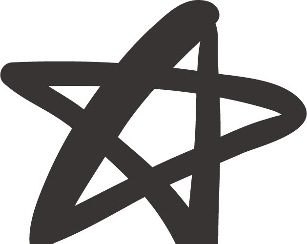 黑色手绘星星符号矢量图片