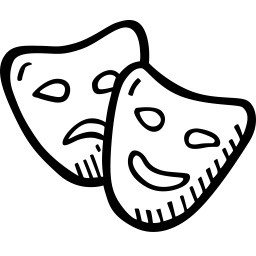 黑色手绘面具符号矢量图片