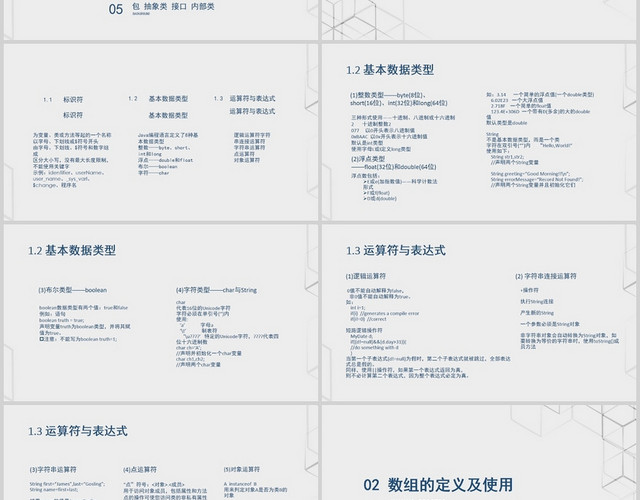 灰色商务JAVA介绍JAVA语言基础PPT模板