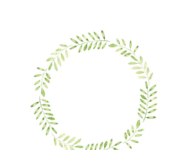 绿色叶子圆形图框