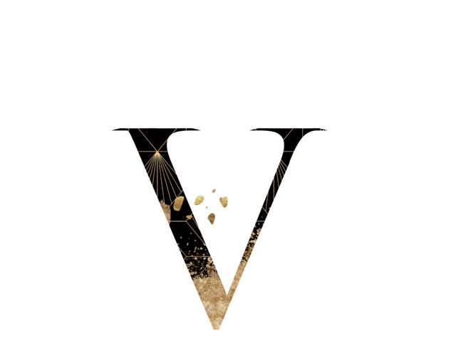 金粉装饰字母V