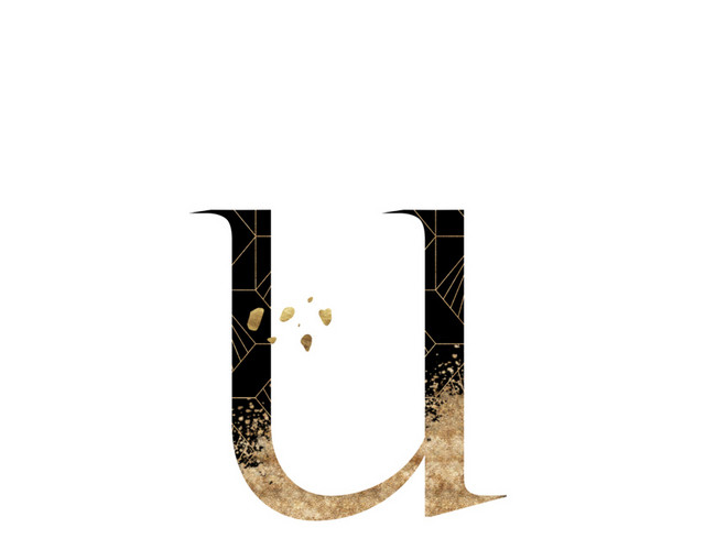 金粉装饰字母U
