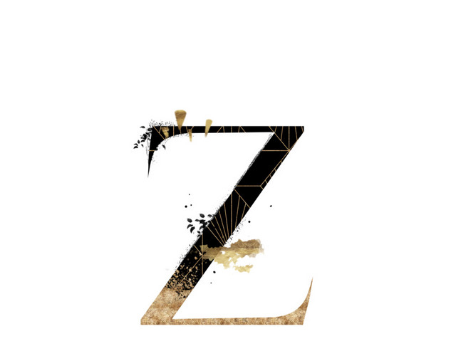 金粉装饰大写字母Z