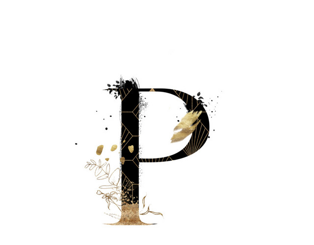 金粉装饰大写字母P