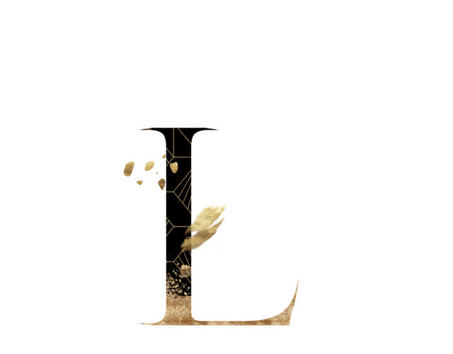 金粉装饰字母L