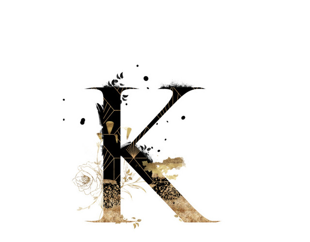 金粉装饰字母K