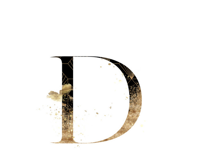 金粉装饰字母D