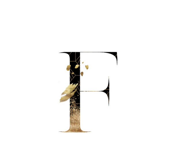 金粉装饰字母F