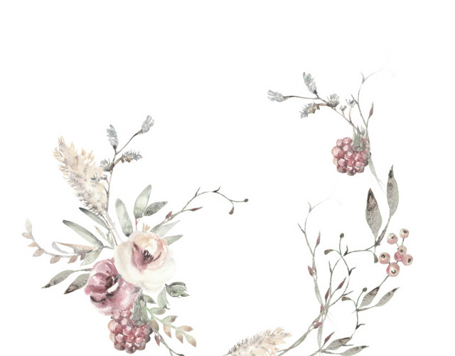 彩色花草唯美装饰图框