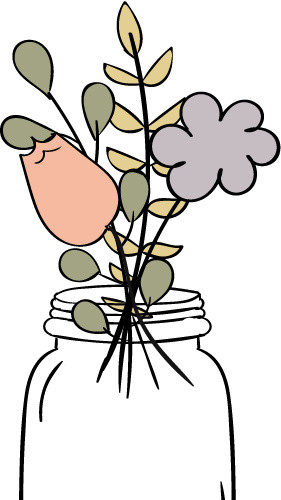 玻璃瓶里的花草