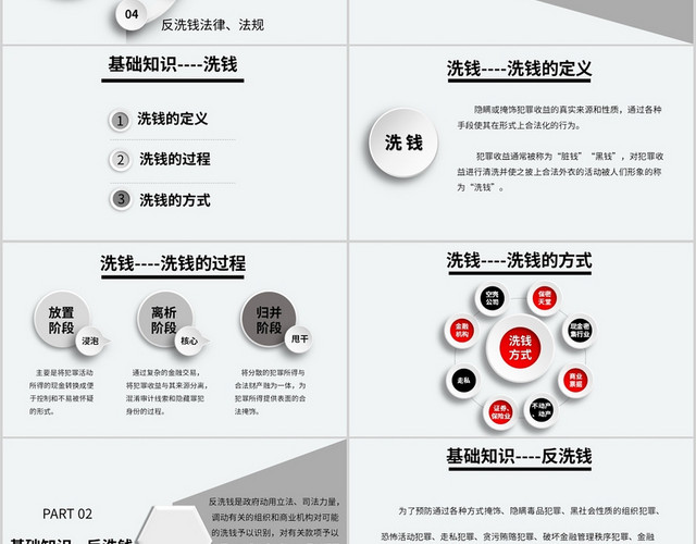 白色商务风说课课件反洗钱知识培训PPT模板