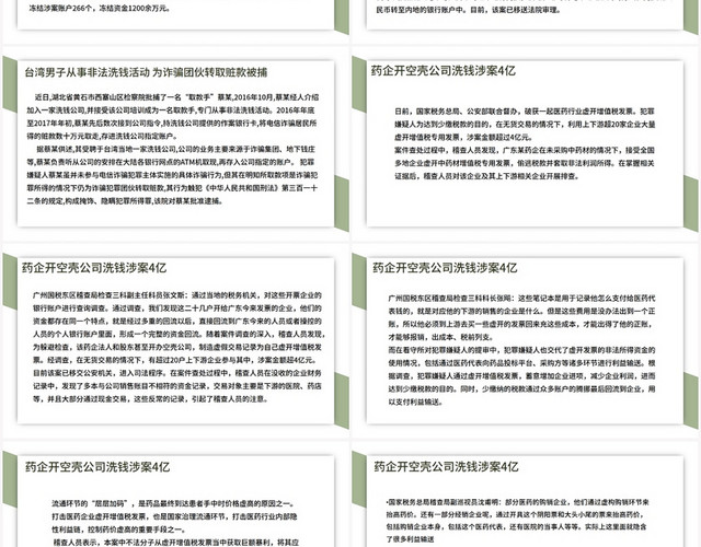 绿色商务风反洗钱反洗钱案例分析PPT模板