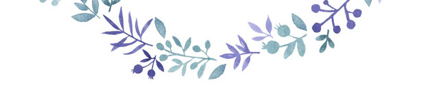 紫色花朵枝叶花环圆框素材