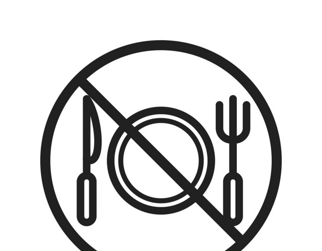 禁止刀叉禁止用餐图标素材