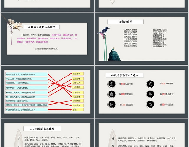 雅致中国风古诗词赏析解题技巧课件PPT模板