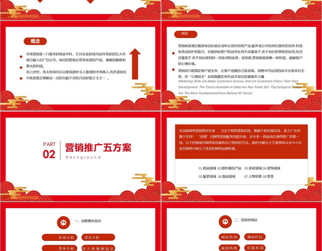 红色简约风市场营销技巧市场营销PPT模板