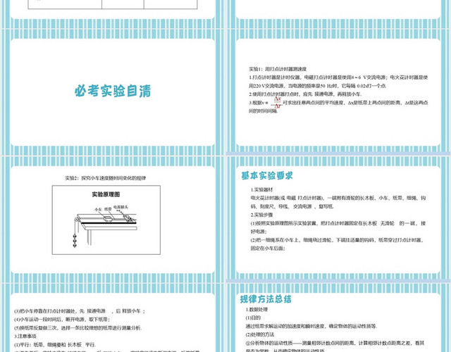 蓝色简约风用打点计时器测速度计时器PPT模板