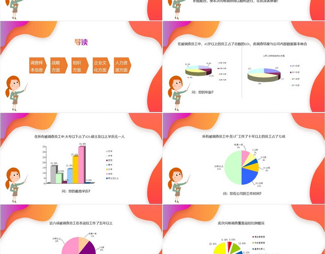 渐变色简约风调查问卷分析报告调查问卷PPT模板