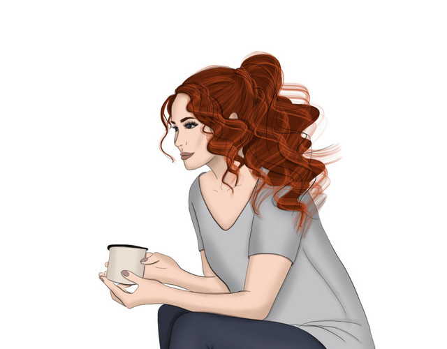 彩色女人插画