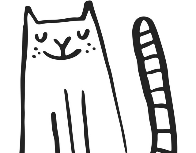 手绘卡通猫咪素材