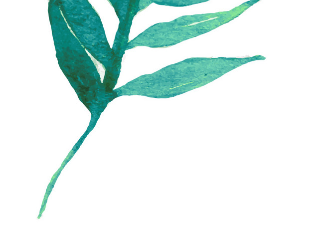 蓝色清新植物枝条素材