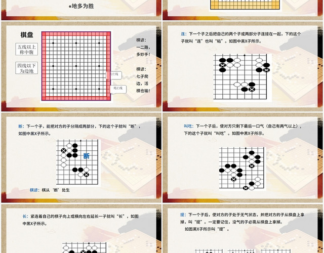 橙色商务风围棋我爱下围棋PPT模板