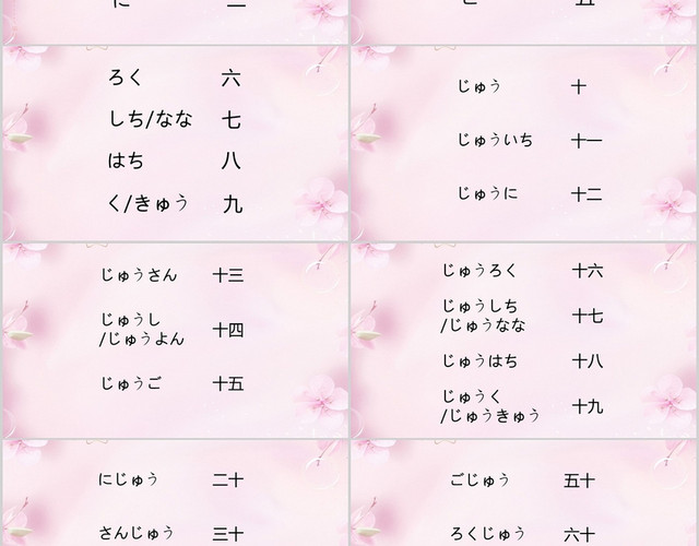 粉色简约风说课课件日语学习卡PPT模板