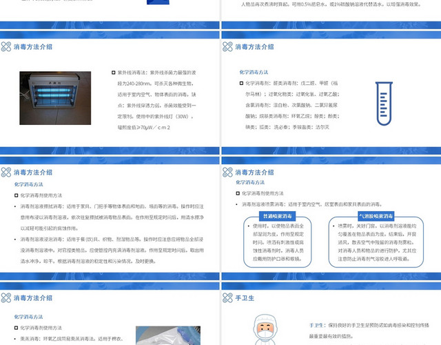 蓝色简约风诺如病毒诺如病毒消毒指南PPT模板