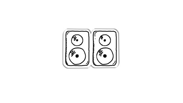 卡通极简绘画物品音响