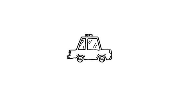 卡通极简绘画物品汽车