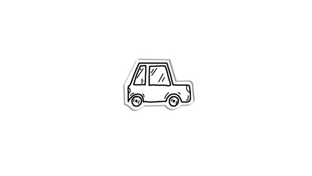 卡通极简绘画物品汽车