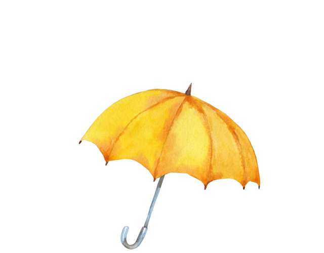 橘色雨伞雨具