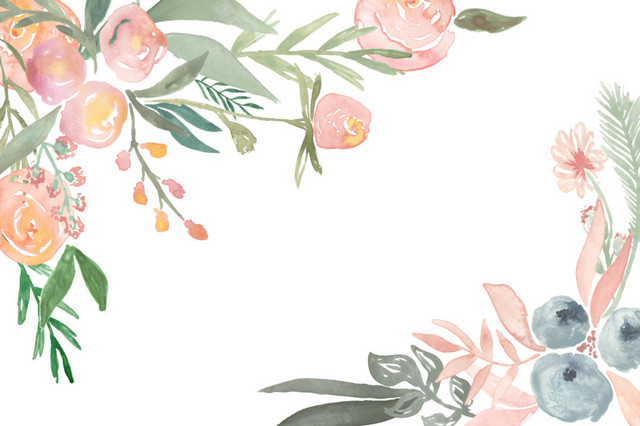 彩色手绘花朵水彩插画背景素材
