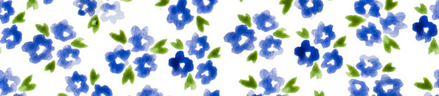 蓝色清新植物花朵背景插画素材