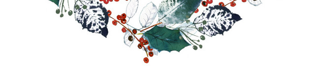 手绘植物花环水墨插画素材