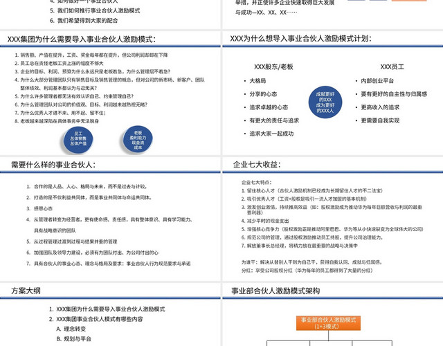 蓝色商务风说课课件事业合伙人激励项目启动大会PPT模板