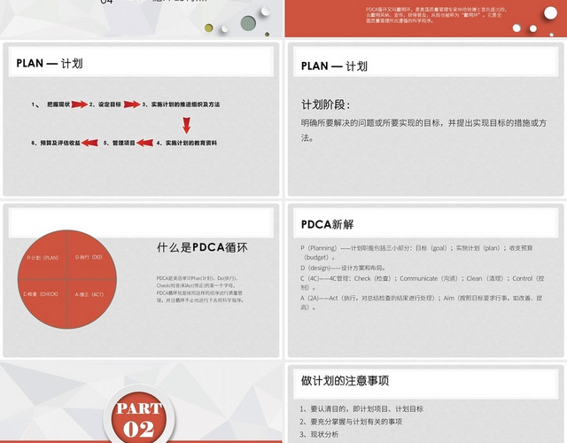 红色商务风PDCAPDCA管理PPT模板