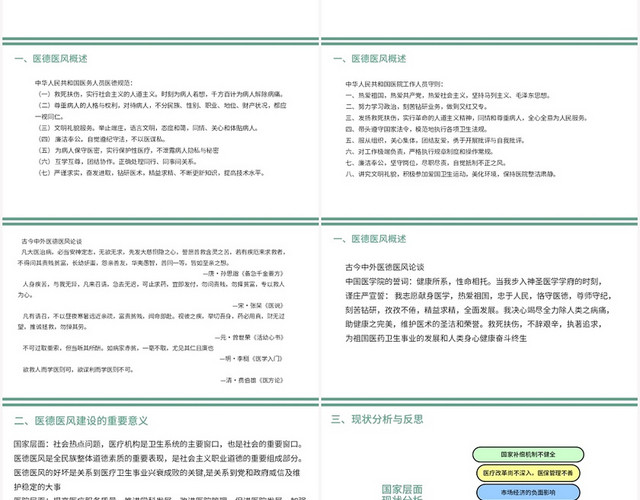 绿色卡通风医德医风感悟道德力量弘扬医德医风PPT模板