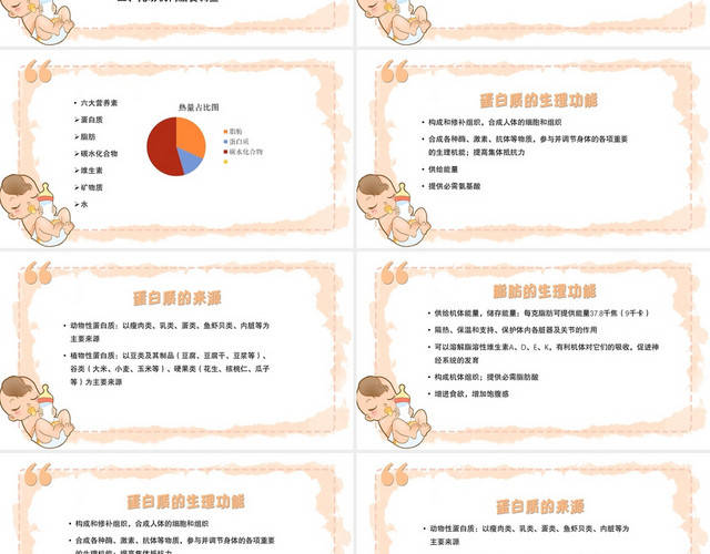 卡通简约风幼儿园的膳食营养合理膳食PPT模板