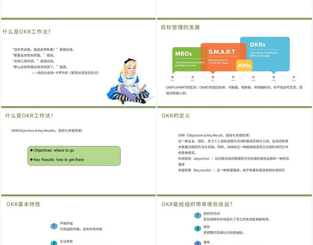 绿色简约风OKROKR工作法PPT模板