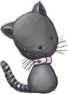 黑色猫咪涂鸦矢量图素材