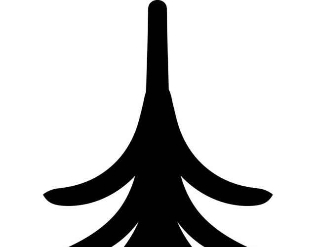 松树涂鸦彩绘矢量图素材