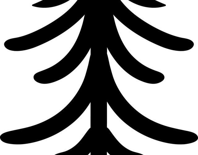 松树涂鸦彩绘矢量图素材