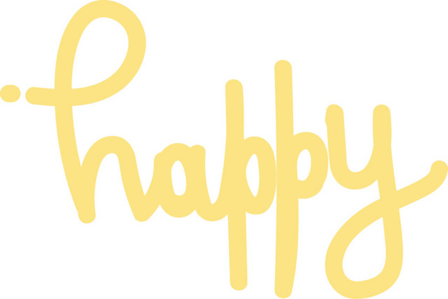 快乐HAPPY涂鸦装饰彩绘矢量图素材